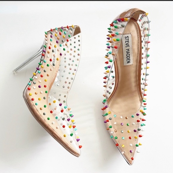 EUC Steve Madden Vala Multicolored Studded Stilettos Size 11 - Picture 5 of 14